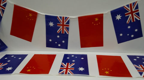 Australia and China Alternating String Country Flags
