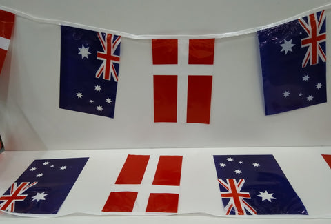 Australia and Denmark Alternating String Country Flags