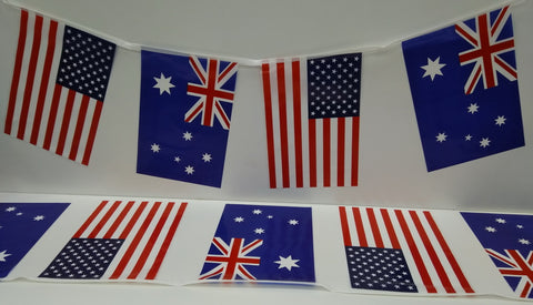 Australia and USA Alternating String Country Flags