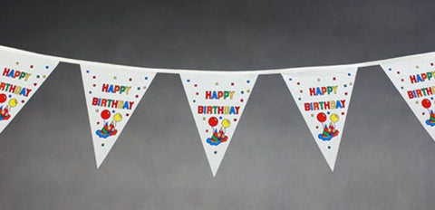 Happy Birthday String Flags White