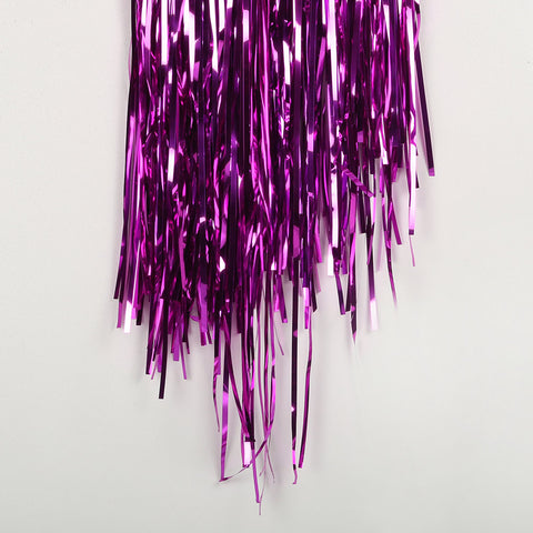 cerise fringe tinsel 50cm drop 2.5m wide