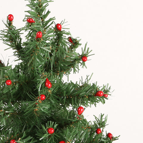  Burlap Christmas Tree with Berries 35cm zoom