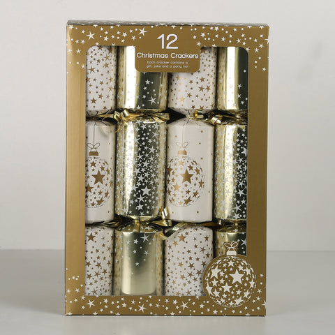 Gold Christmas Crackers (Bon Bons) 10pk front