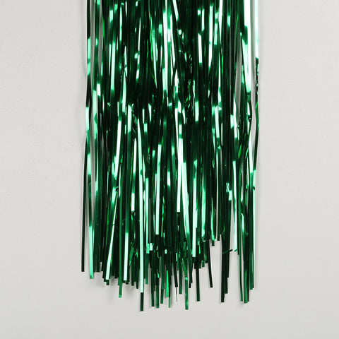 green fringe tinsel 50cm drop 2.5m wide