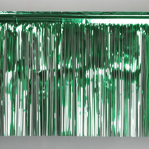 green fringe tinsel 50cm drop 2.5m wide