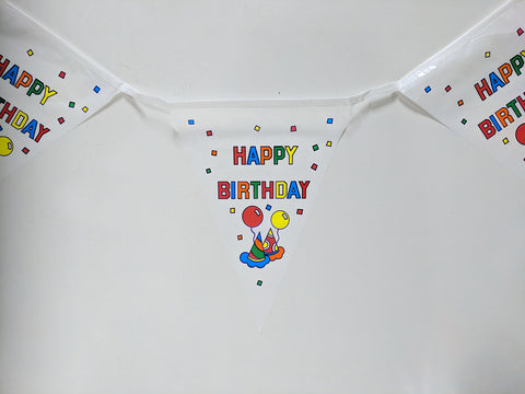 Happy Birthday String Flags White