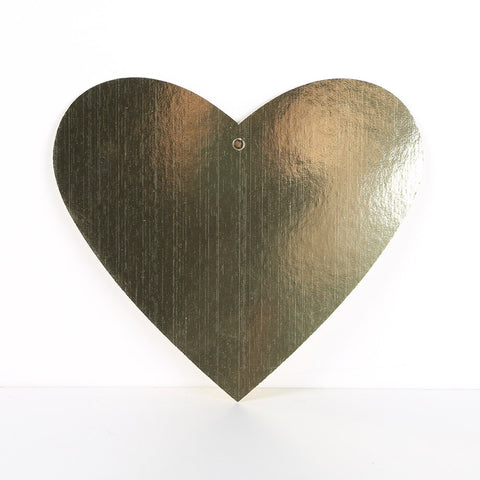  3 Pack 30cm Foilboard Heart Gold