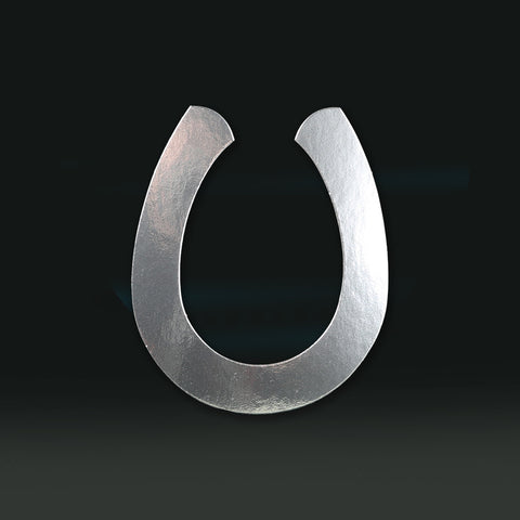 6 Pack 11.5cm Foilboard Horseshoe Silver