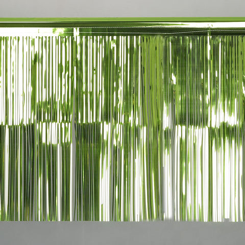  lime fringe tinsel 50cm drop 2.5m wide