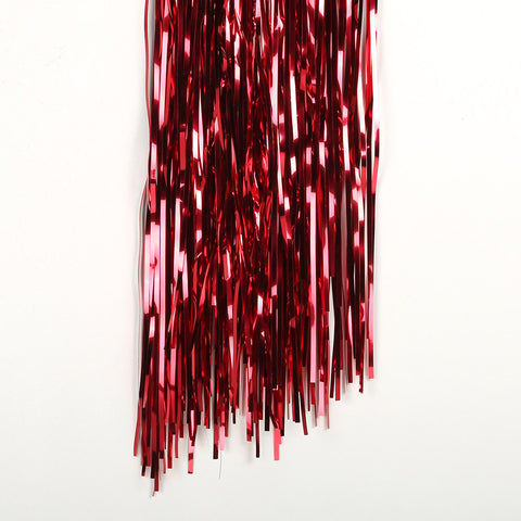 red tinsel curtain 4m drop 1m wide