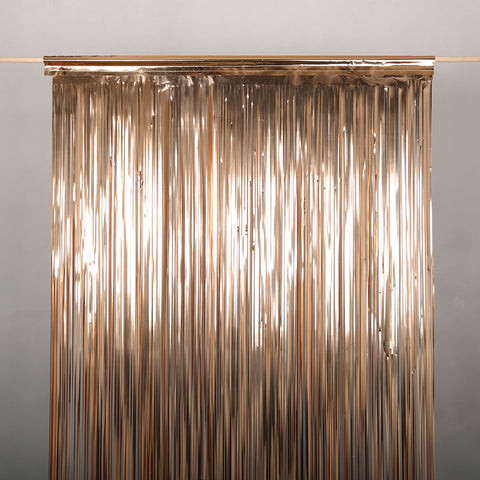 Rose Gold Metallic Fringe Curtain 50cm Drop x 2.5m wide