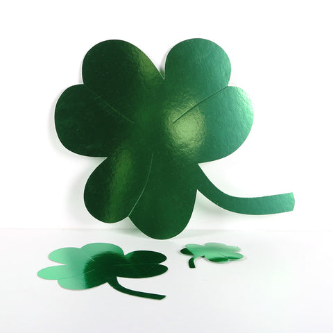 12 Pack 10cm St Patrick's Day Shamrock Foilboard