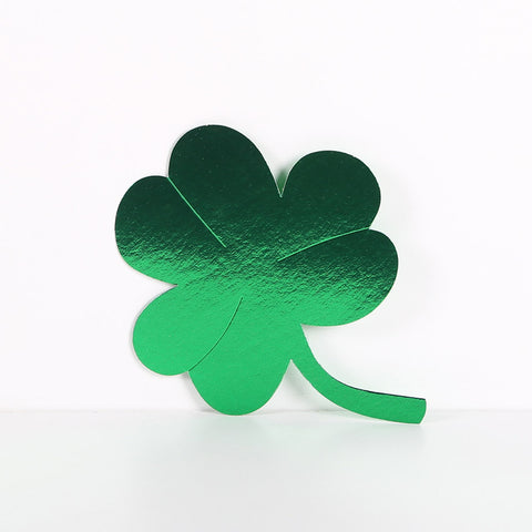 12 Pack 10cm St Patrick's Day Shamrock Foilboard