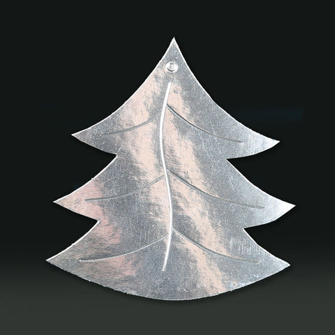 6 Pack 11cm Foilboard Christmas Tree Silver
