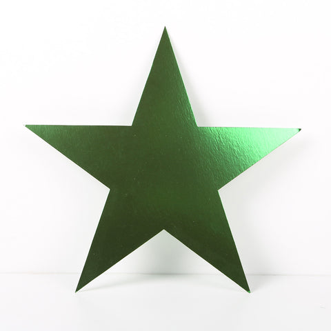 12 Pack 10cm Foilboard Star Green