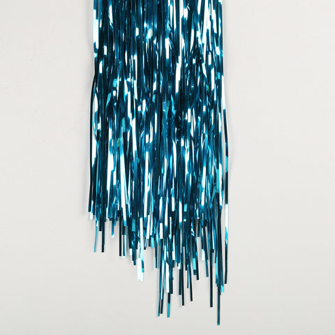 teal fringe tinsel 50cm drop 2.5m wide