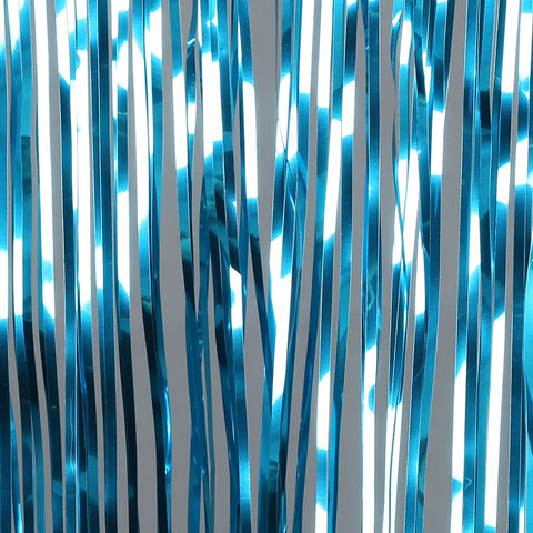 teal fringe tinsel 50cm drop 2.5m wide