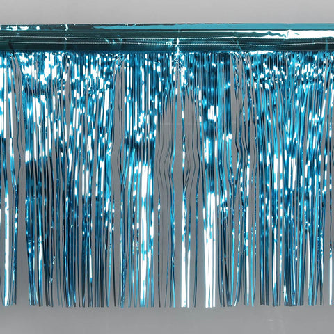 teal fringe tinsel 50cm drop 2.5m wide
