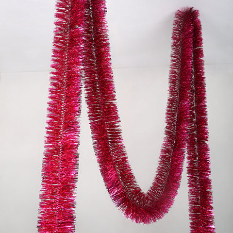 cerise 6 ply tinsel 100mm x 10m