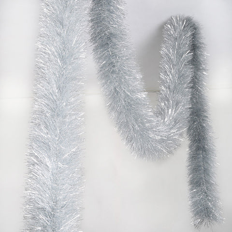 silver deluxe tinsel 100mm x 5.5m