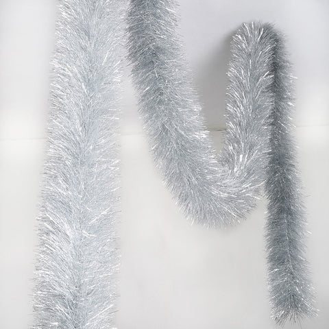  silver deluxe tinsel 100mm x 5.5m