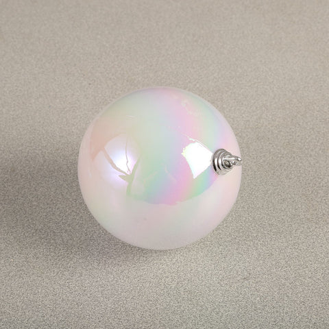 White Iridescent Glossy Bauble 100mm