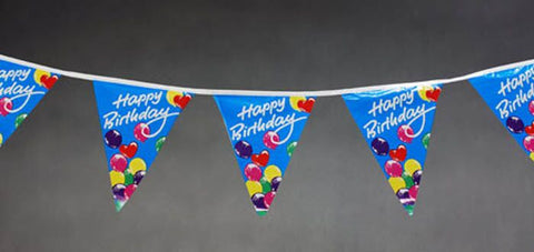 Happy Birthday String Flags Blue