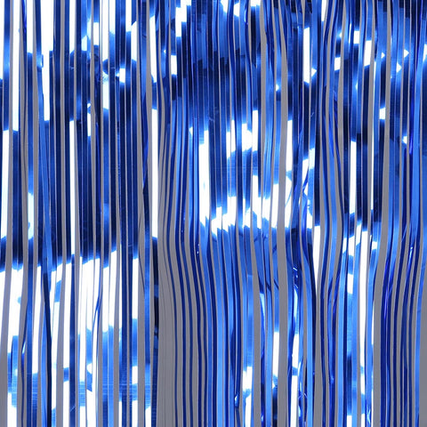  Blue metallic drap door curtain zoom