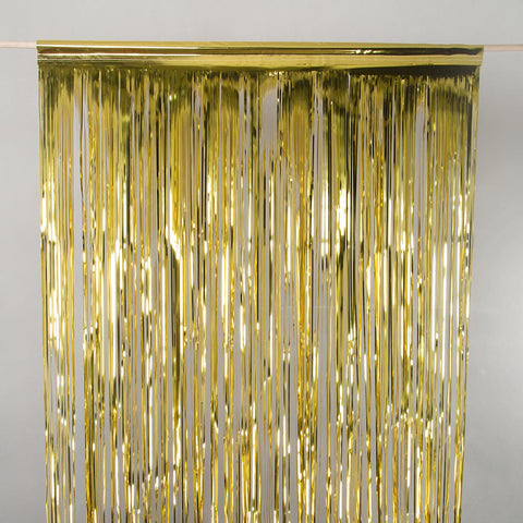 gold tinsel curtain 3m drop 1m wide