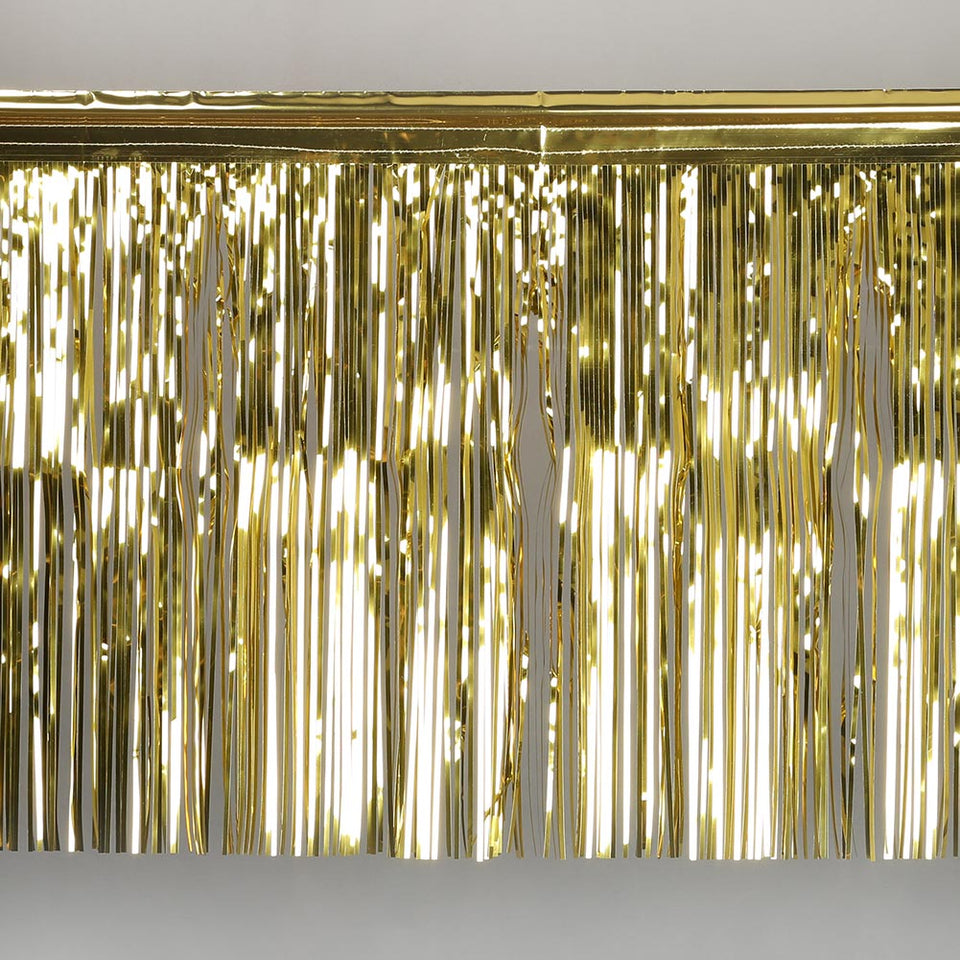 Gold Metallic Fringe Curtain 50cm Drop x 2.5m wide – Glook Australia