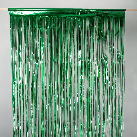 green tinsel curtain 2.5m drop 50cm wide
