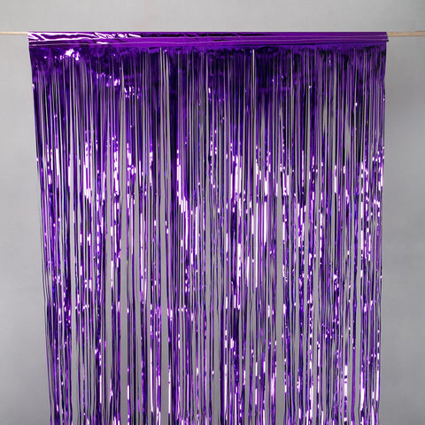 purple tinsel curtain 2.5m drop 50cm wide