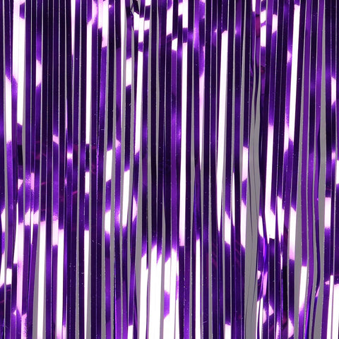  purple tinsel curtain 2.5m drop 50cm wide