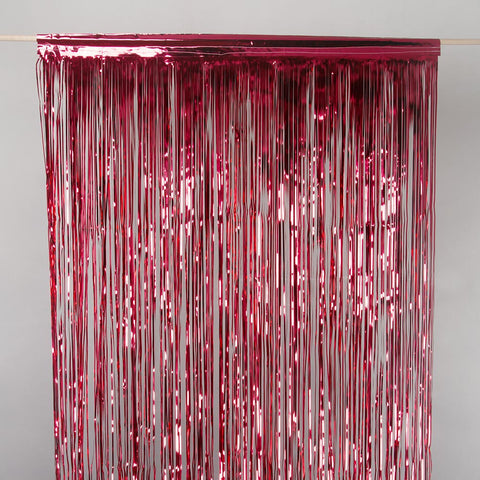 Red Metallic metallic drap door curtain