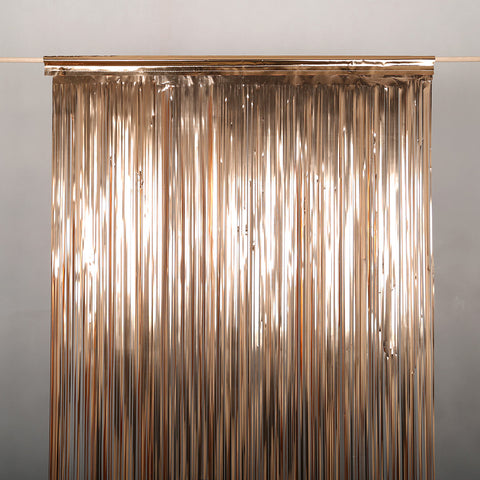  Rose Gold Metallic Fringe Curtain 50cm Drop x 2.5m wide