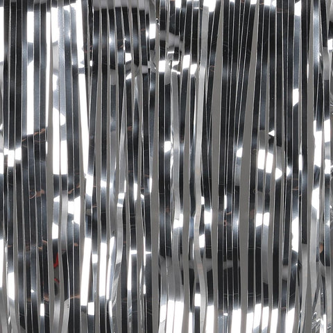  Silver metallic drap door curtain zoom