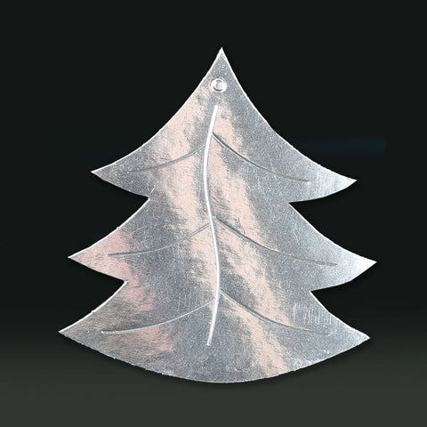 6 Pack 11cm Foilboard Christmas Tree Silver